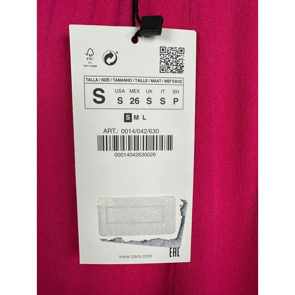 Zara Cape Maxi Dress Womens Small Pink Limited Edition Knit Column Gown NWT - Picture 5 of 14